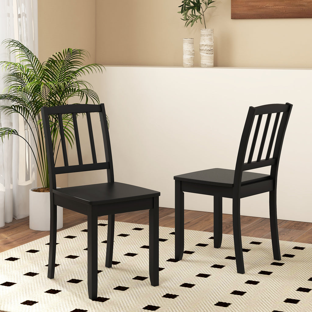 Wood Dining Chair Set of 2 - Black