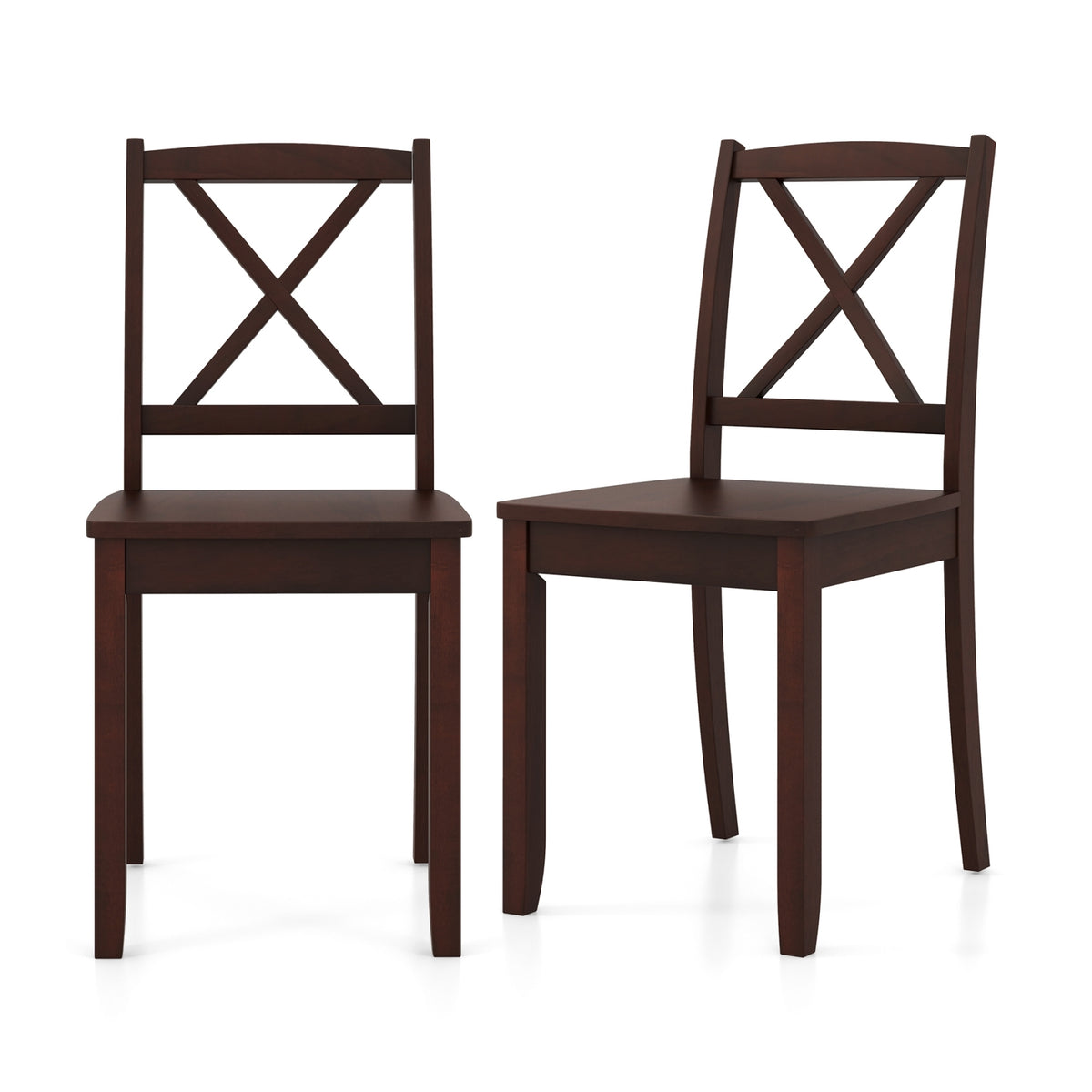 Farmhouse Dining Chairs Set of 2, Rubber Wood Frame, Gray - Style 5