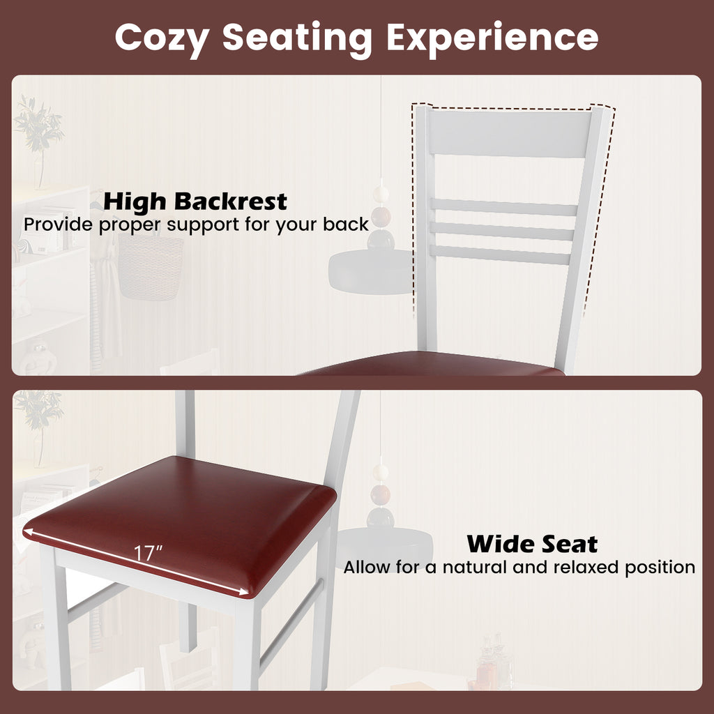 Wood Dining Chairs Set of 2, White - Horizontal Slat Back