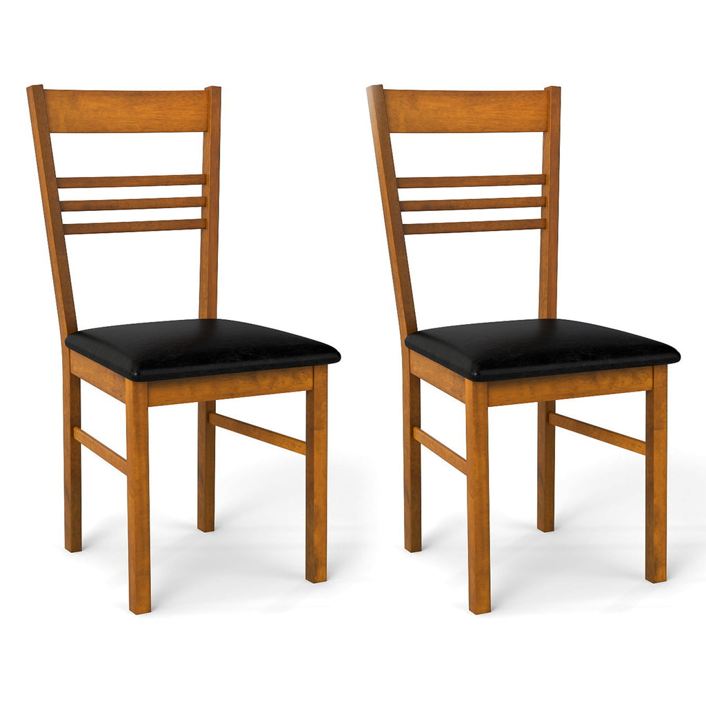 Wood Dining Chairs Set of 2, White - Horizontal Slat Back