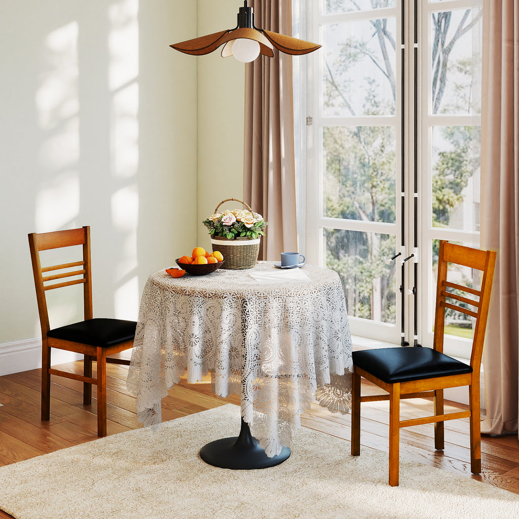 Wood Dining Chairs Set of 4, Walnut - Horizontal Slat Back