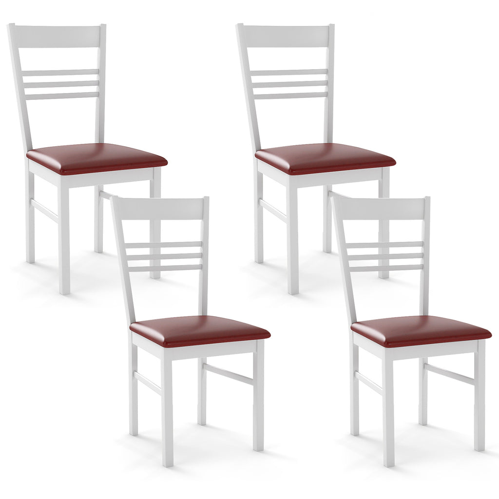 Wood Dining Chairs Set of 4, Walnut - Horizontal Slat Back