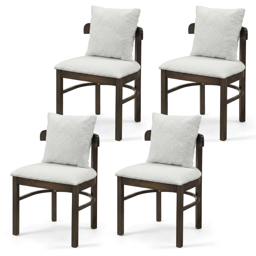 Upholstered Dining Chairs Set of 2 with Removable Pillow - Gray