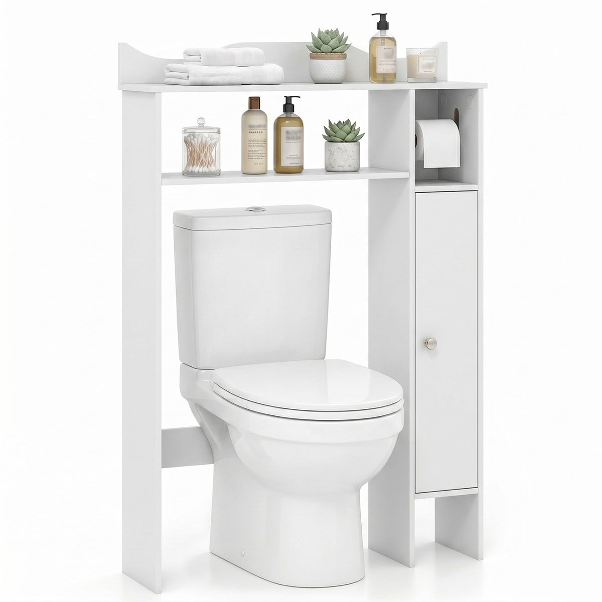 Over the Toilet Storage Cabinet with Paper Holder