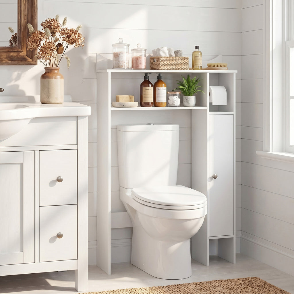 Over the Toilet Storage Cabinet with Paper Holder