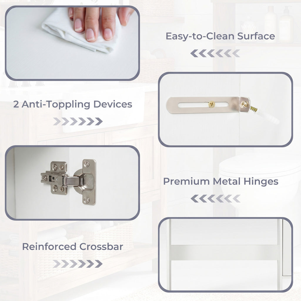 Over the Toilet Storage Cabinet with Paper Holder