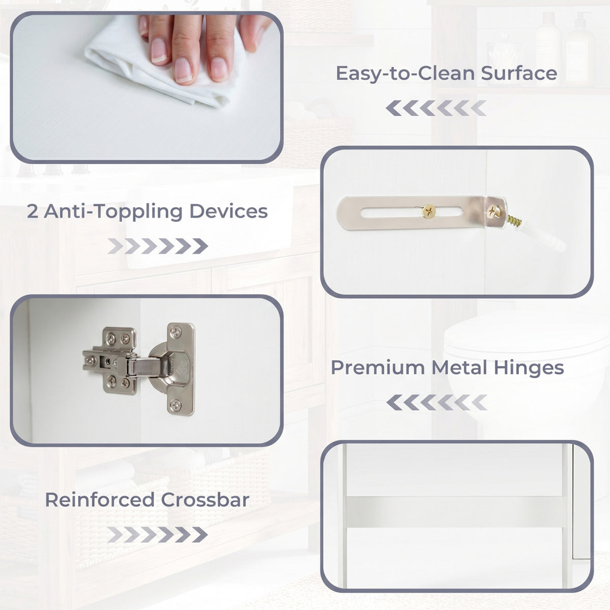 Over the Toilet Storage Cabinet with Paper Holder