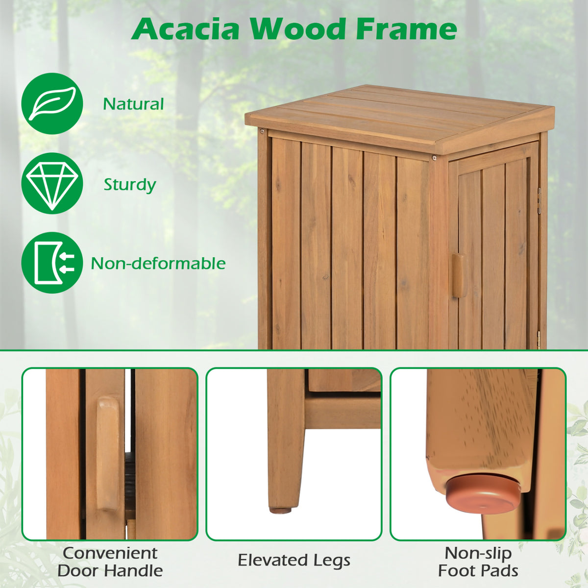 Wood Package Delivery Box with Removable Shelf - 34 Inch H