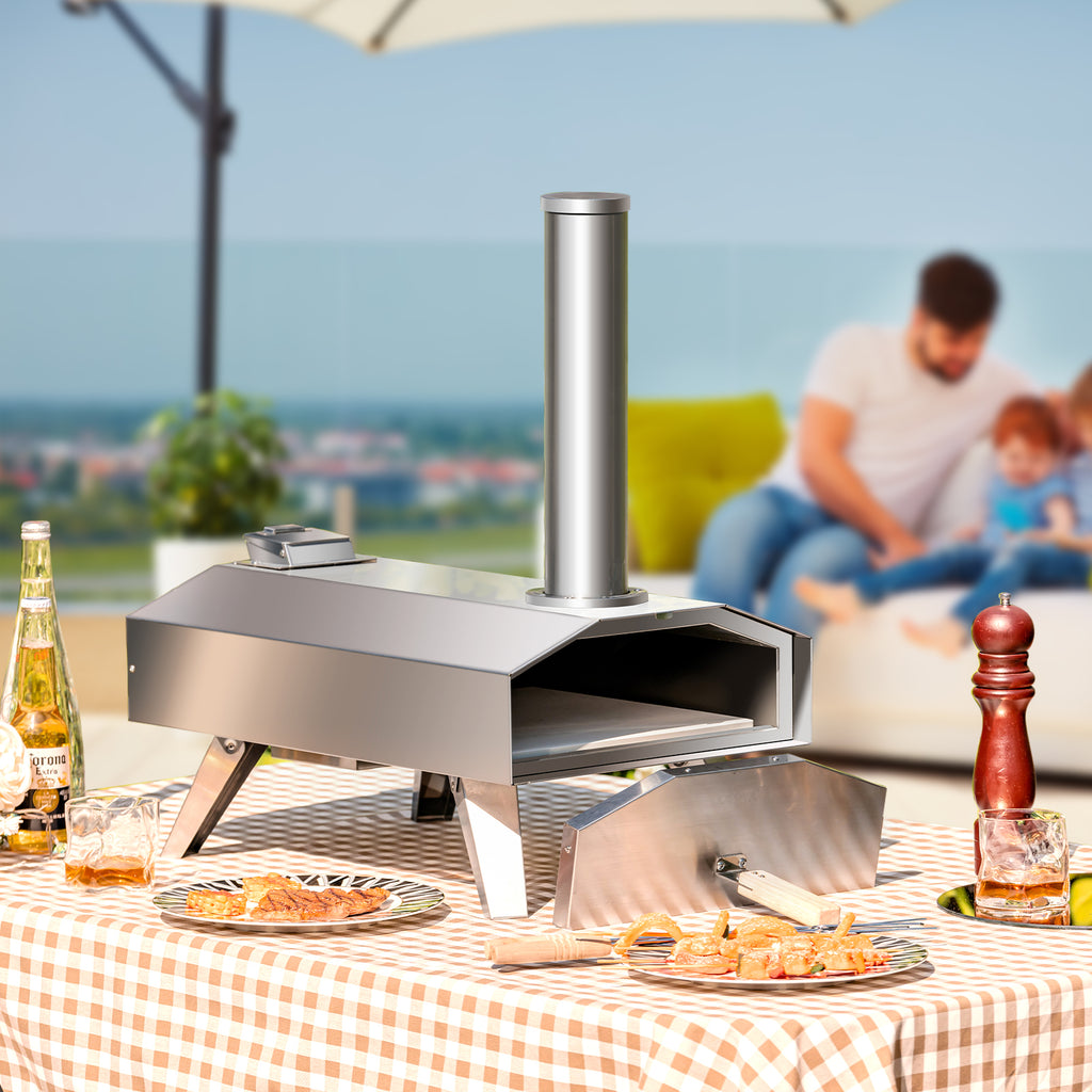 Portable Stainless Steel Outdoor Pizza Oven with 12 Inch Stone