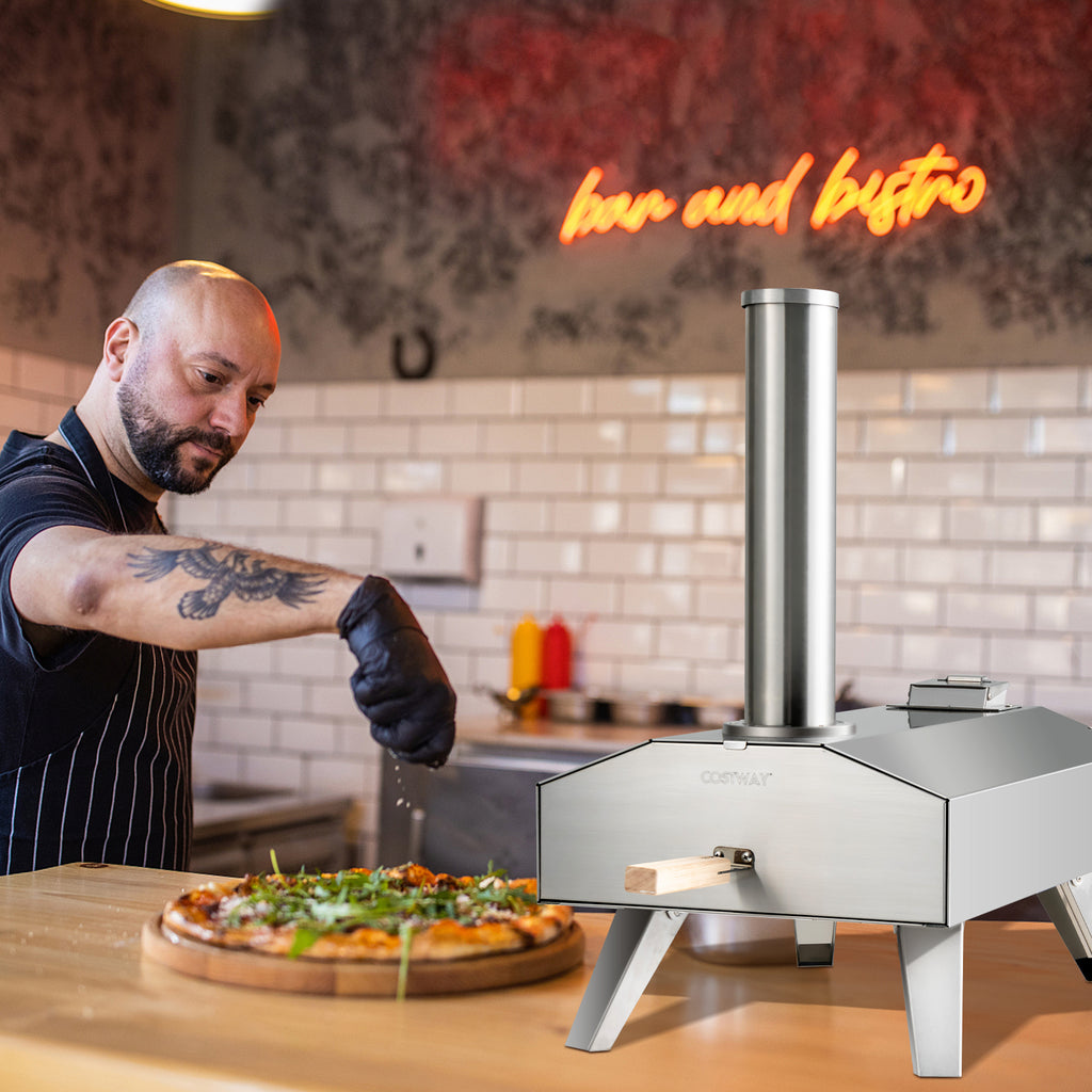 Portable Stainless Steel Outdoor Pizza Oven with 12 Inch Stone