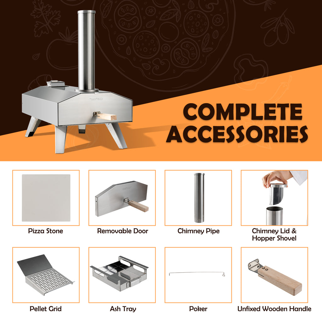 Portable Stainless Steel Outdoor Pizza Oven with 12 Inch Stone