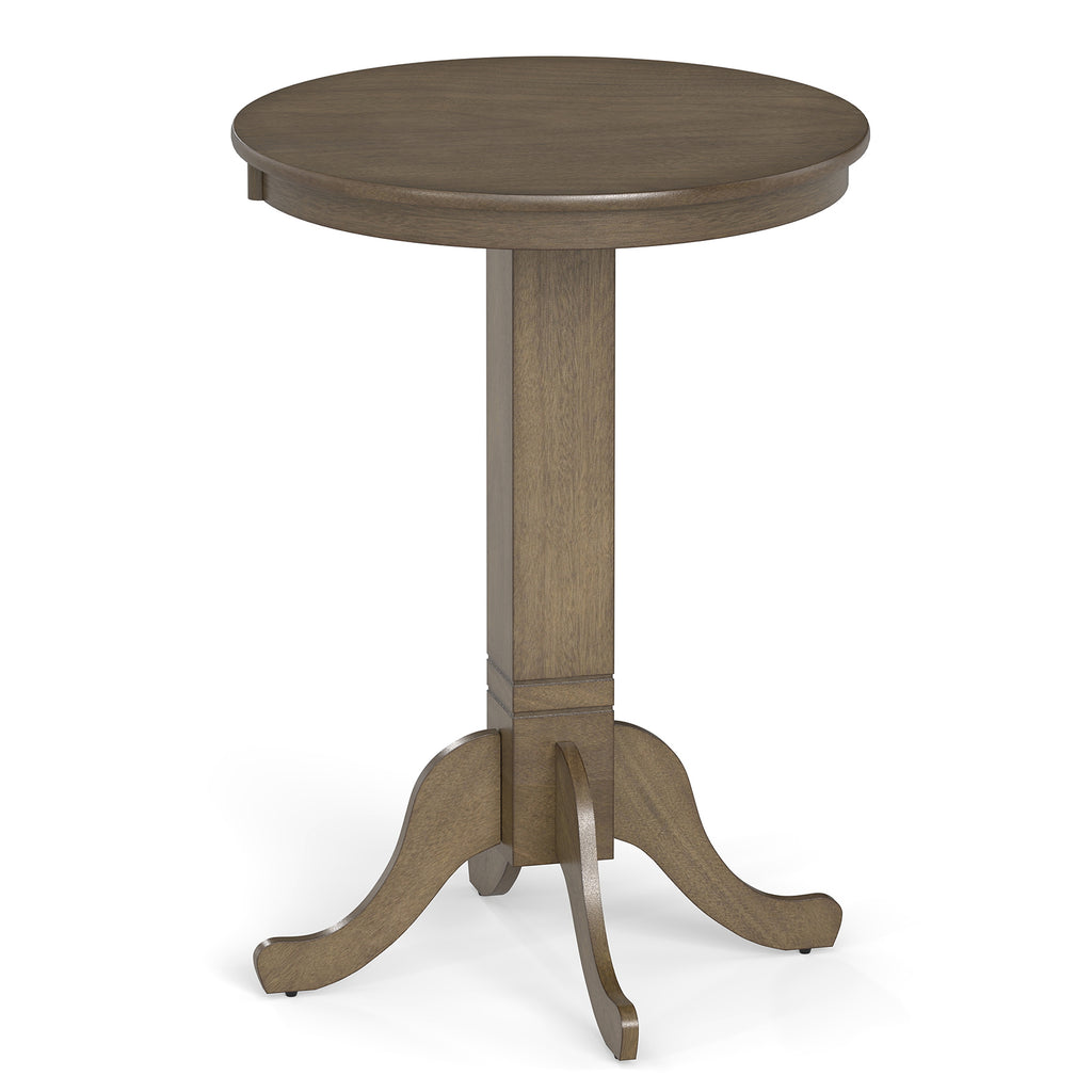 Round Dining Table with Pedestal Base, Gray