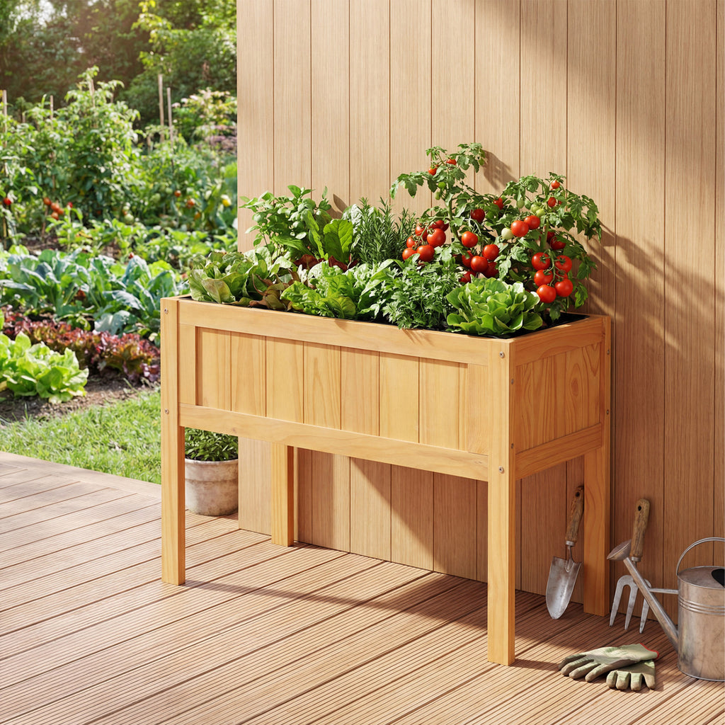 Wood Raised Garden Bed Elevated Planter Box - Orange
