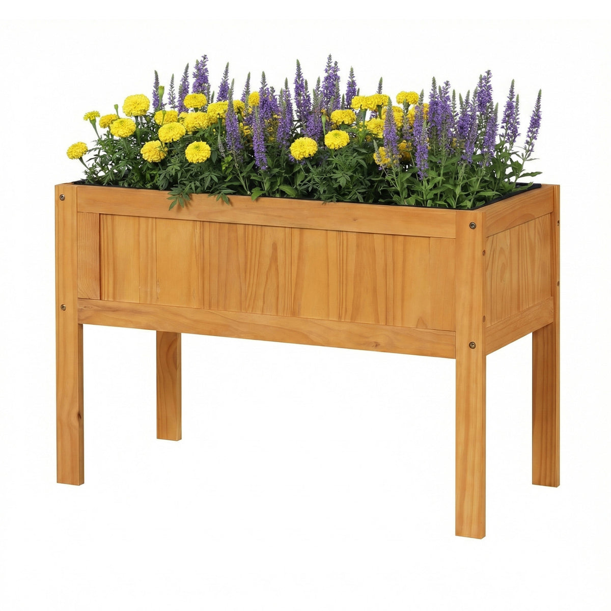 Wood Raised Garden Bed Elevated Planter Box - Orange