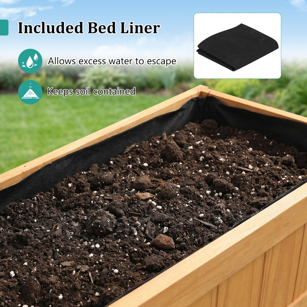 Wood Raised Garden Bed Elevated Planter Box - Orange