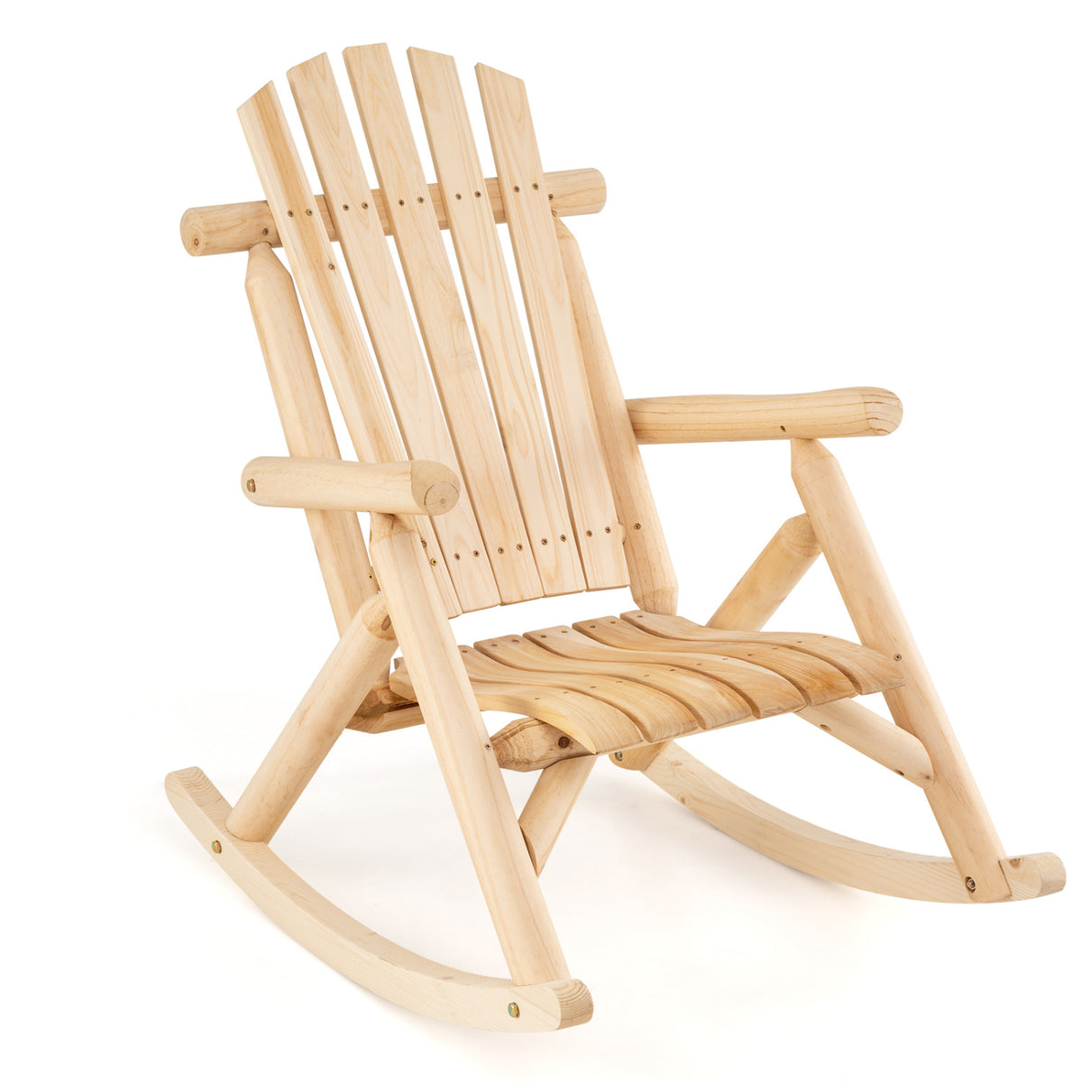 Outdoor Adirondack Rocking Chair - Natural, Style 2