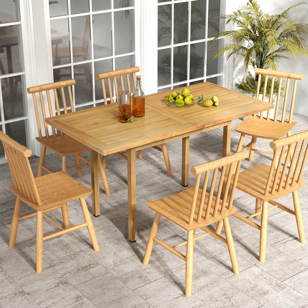 Indoor Outdoor Teak Wood Slatted Tabletop Panel Board Split in 2