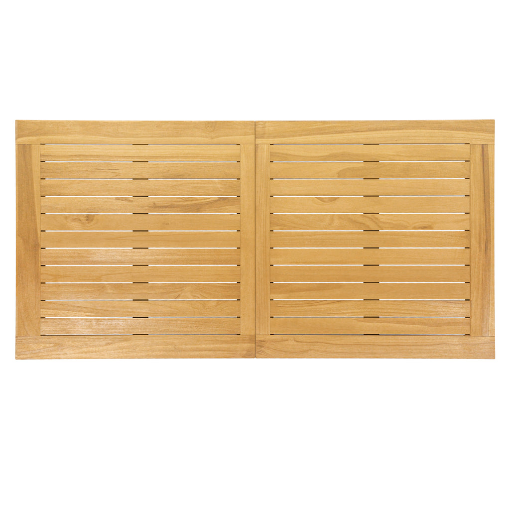 Indoor Outdoor Teak Wood Slatted Tabletop Panel Board Split in 2
