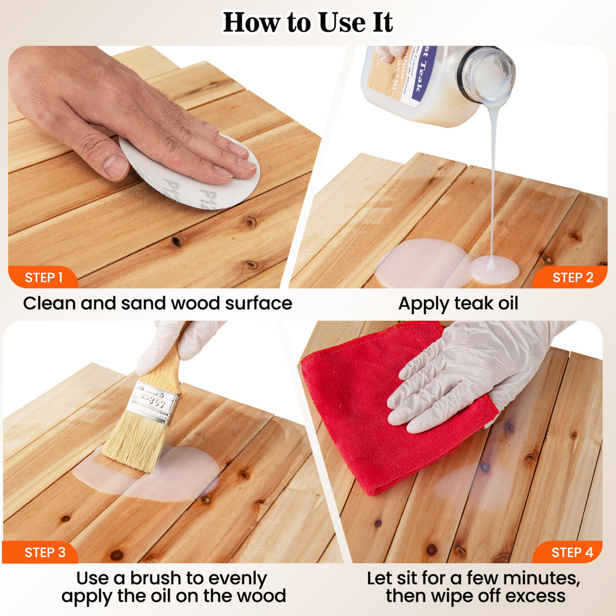 Wood Oil Cleaner and Brightener for Furniture – Set of 2