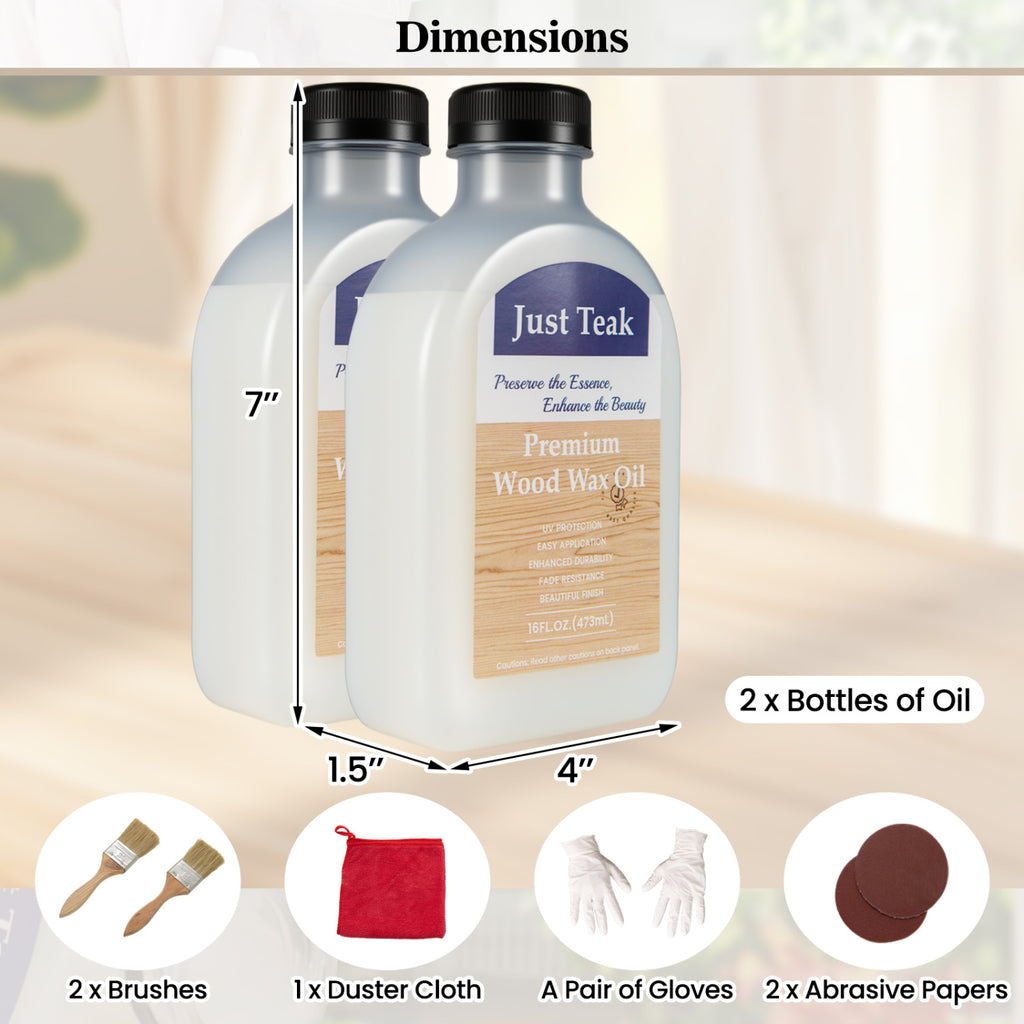 Wood Oil Cleaner and Brightener for Furniture – Set of 2
