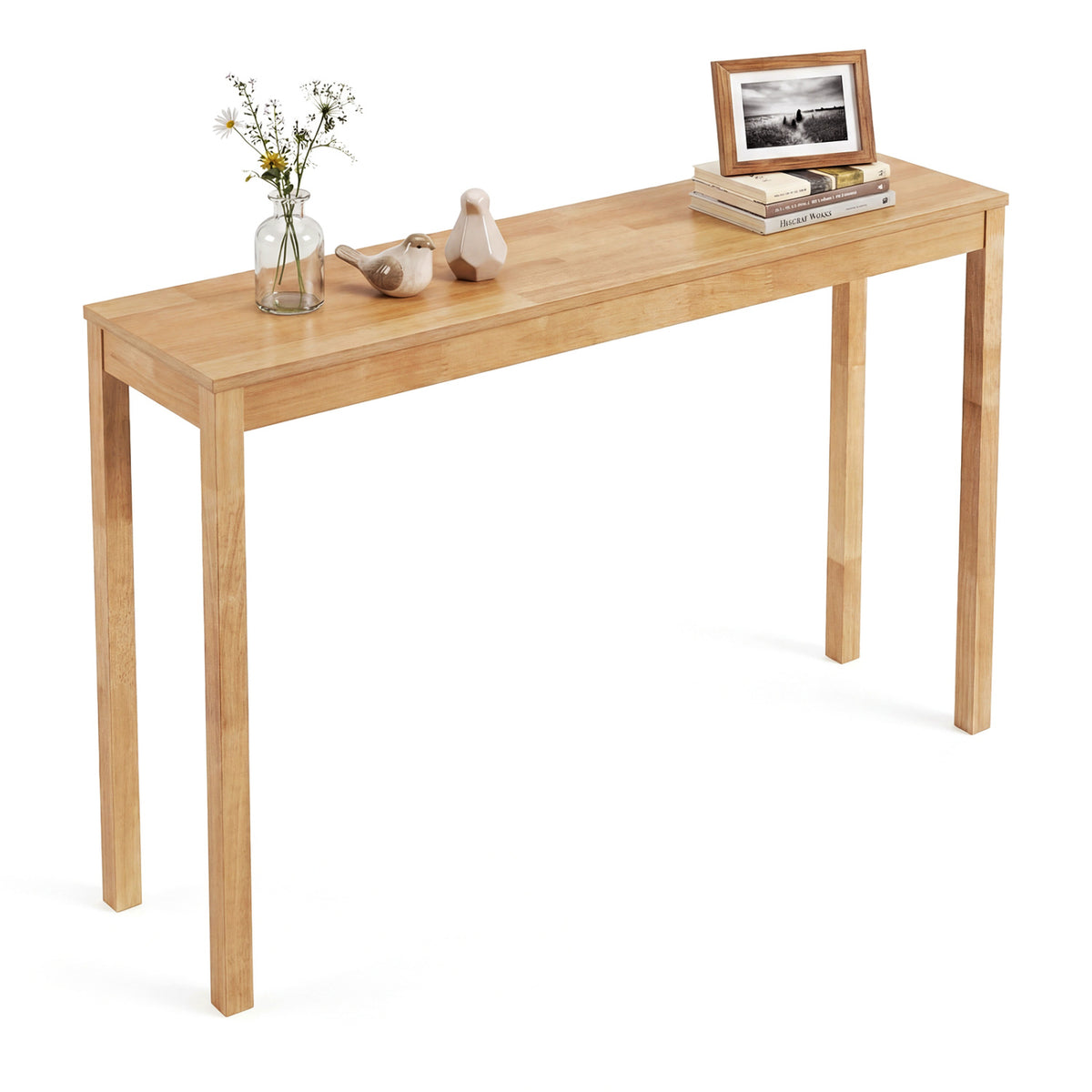 Wooden Console Table Modern Farmhouse Sofa with Thickened Top