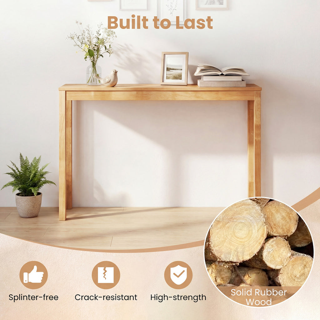 Wooden Console Table Modern Farmhouse Sofa with Thickened Top