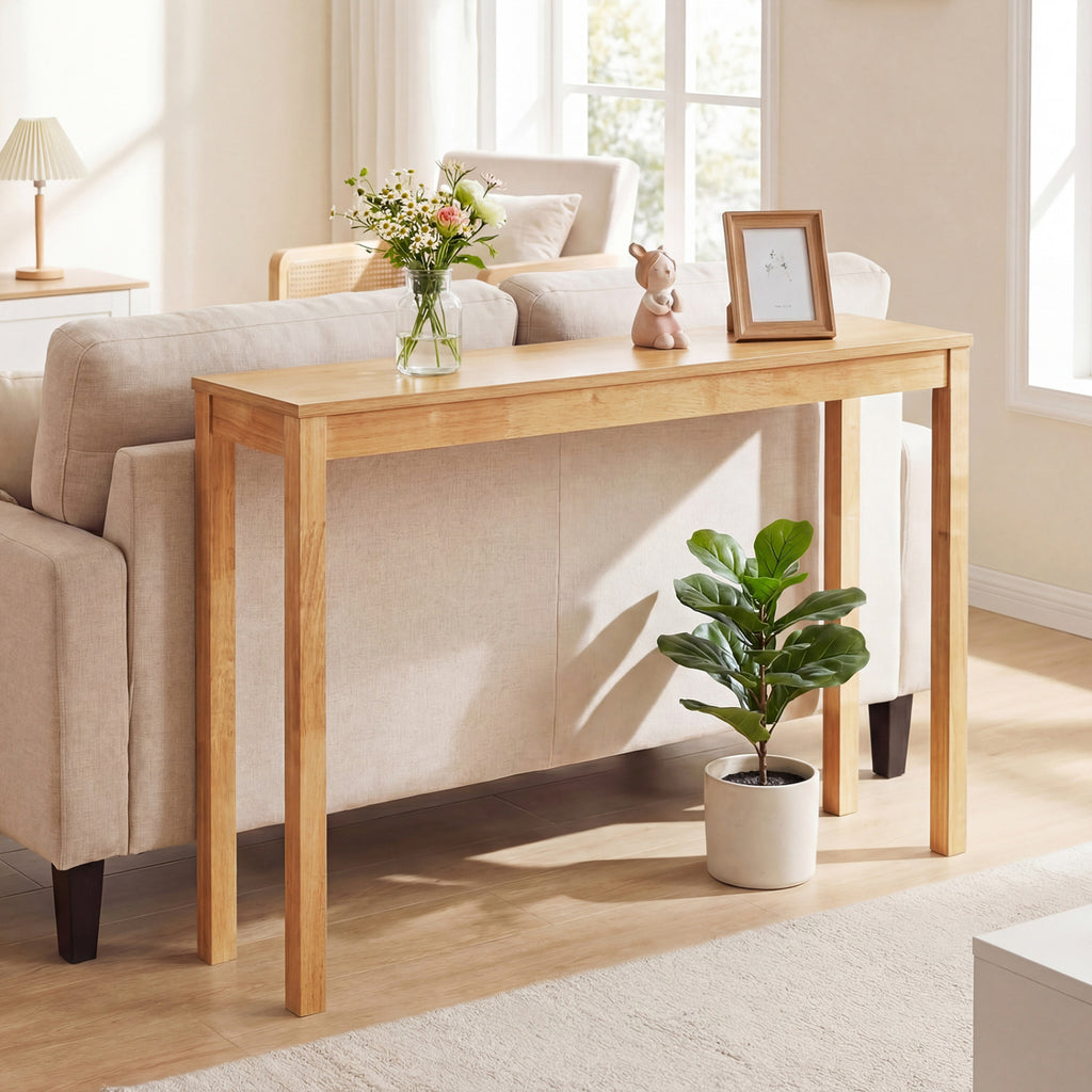 Wooden Console Table Modern Farmhouse Sofa with Thickened Top