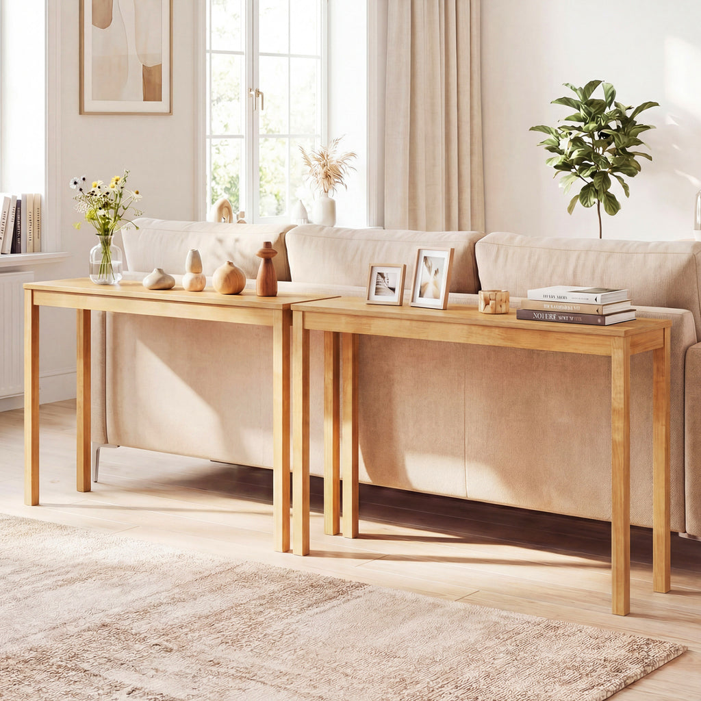 Wooden Console Table Modern Farmhouse Sofa with Thickened Top