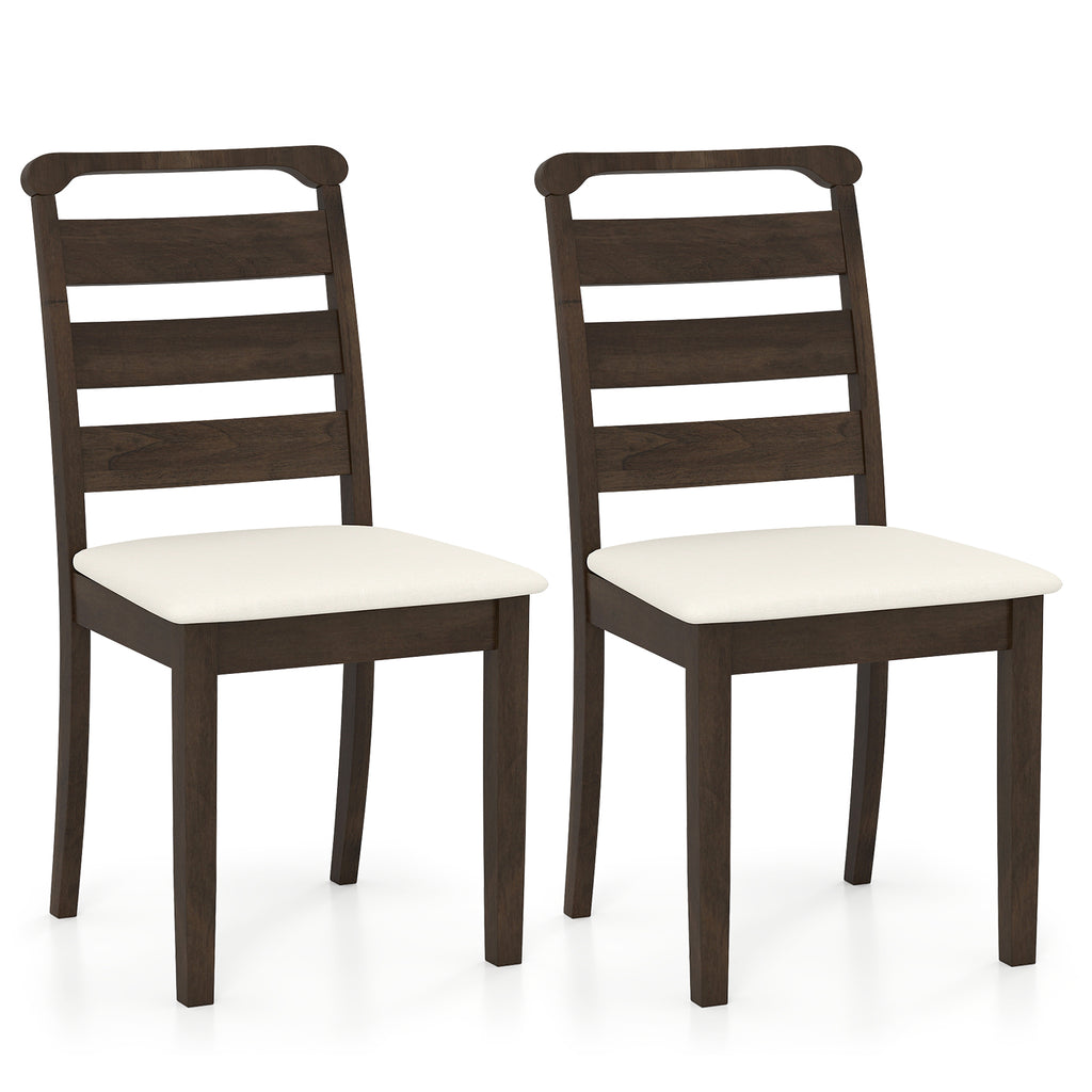 Walnut Dining Chair Set of 2 - Upholstered Wood
