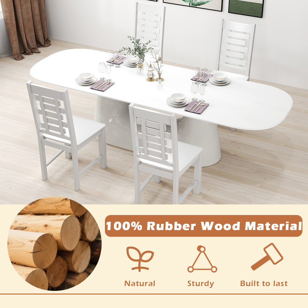Wooden Dining Chair Set of 2 - White