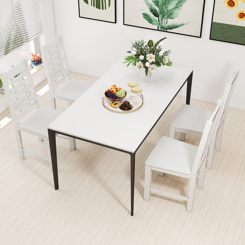 Wooden Dining Chair Set of 2 - White