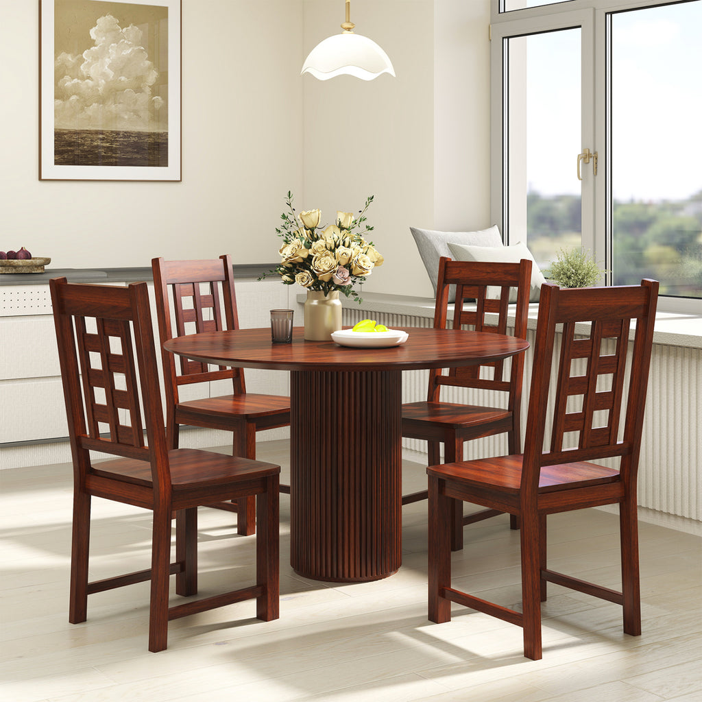 Wooden Dining Chairs Set of 2 - Walnut