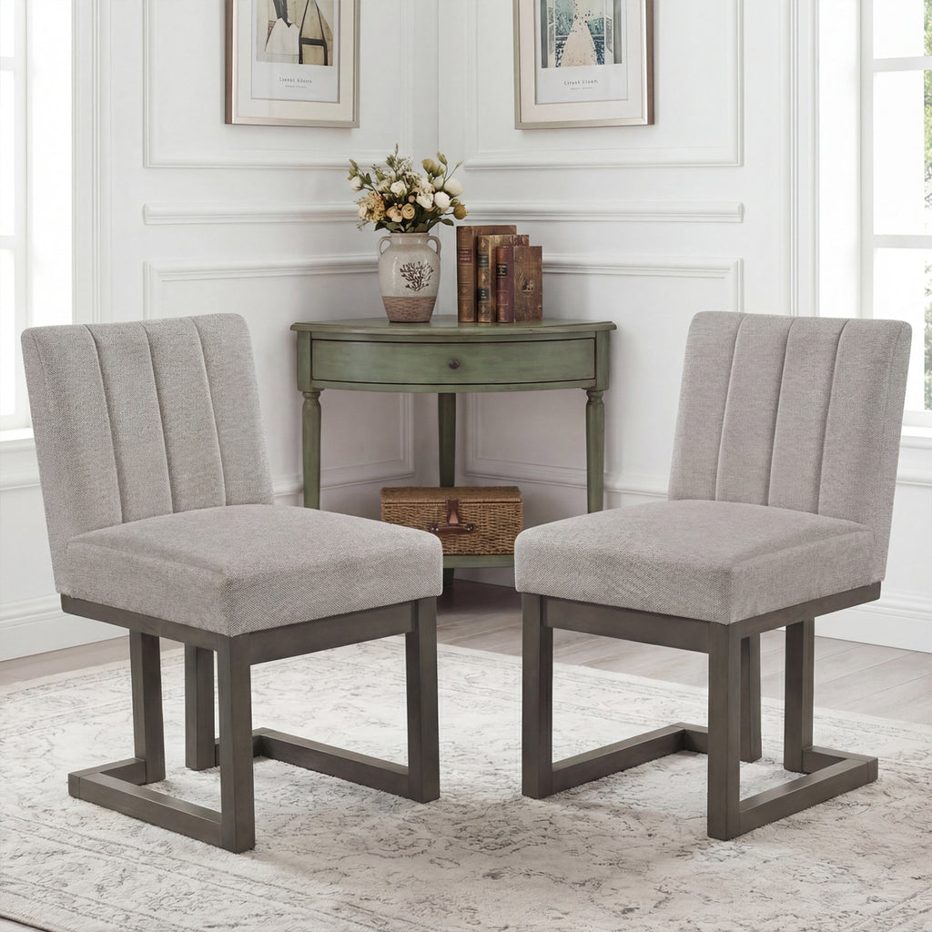 Modern Farmhouse Dining Chairs Set of 2, Walnut