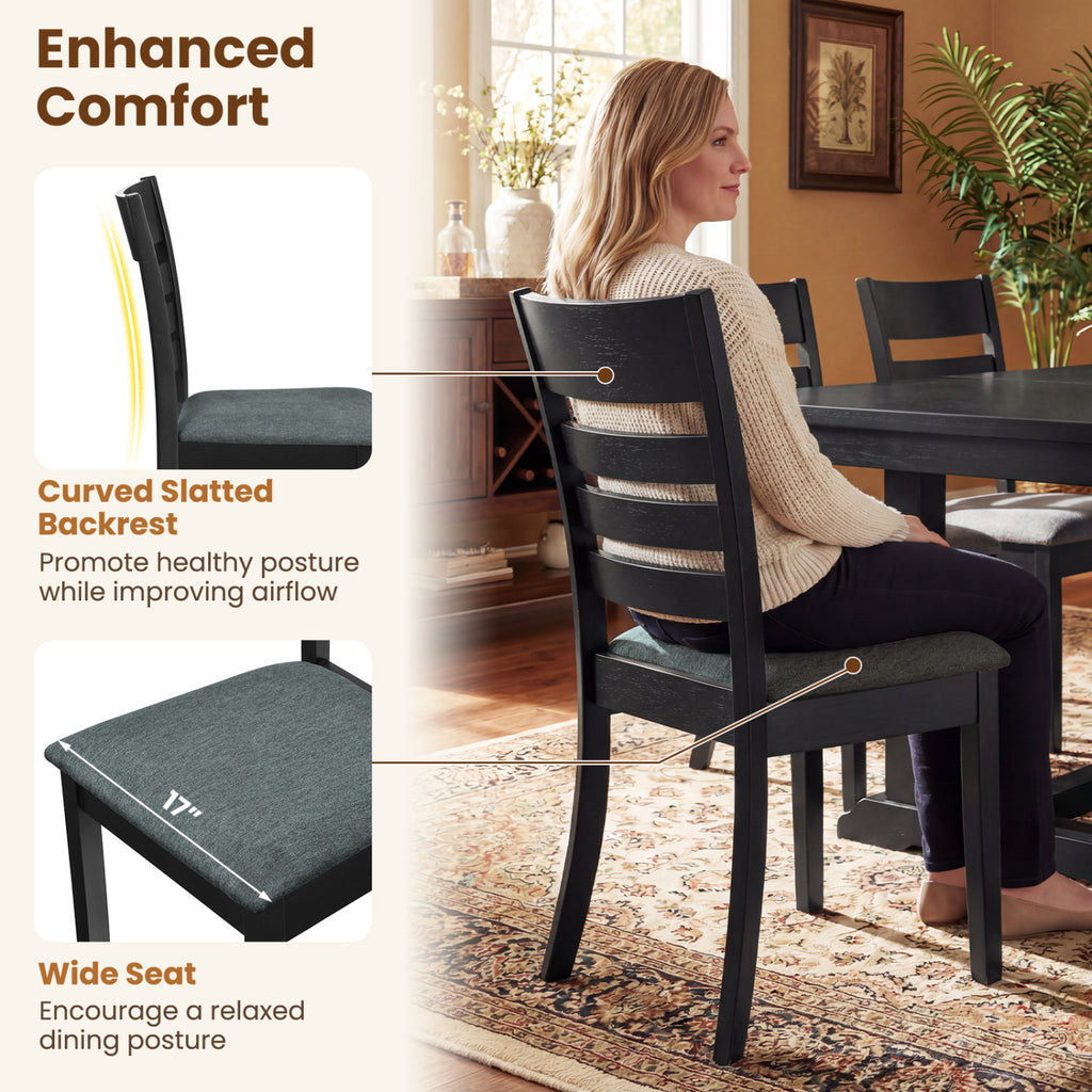 Dining Chairs Set of 4 Upholstered - Black