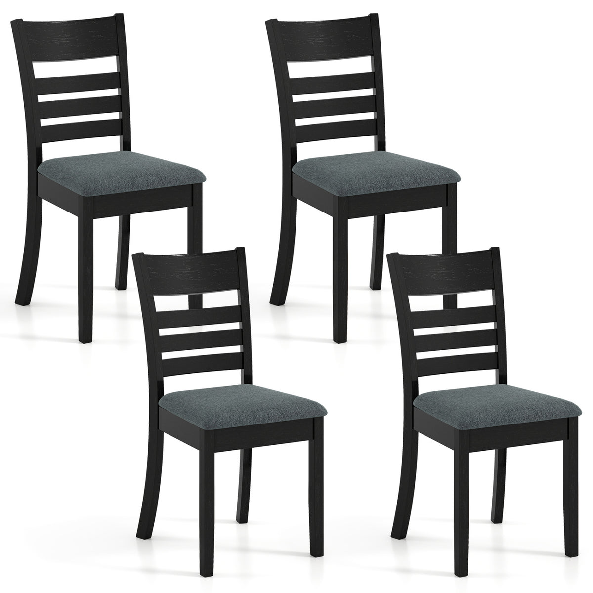 Upholstered Dining Chairs Set of 4 - Black