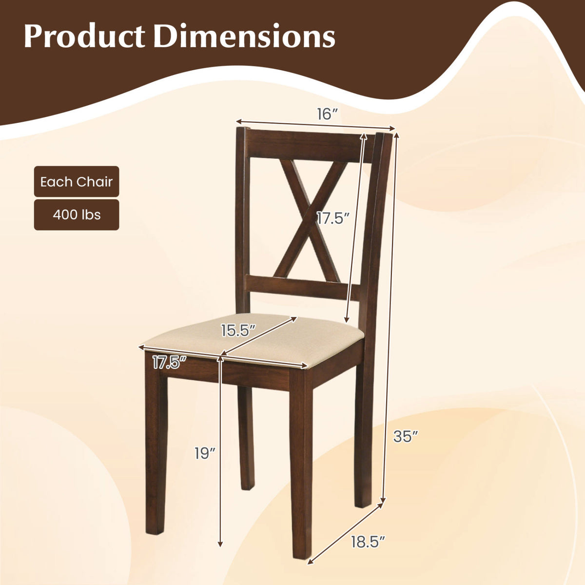 Dining Chairs Set of 4 Upholstered Walnut