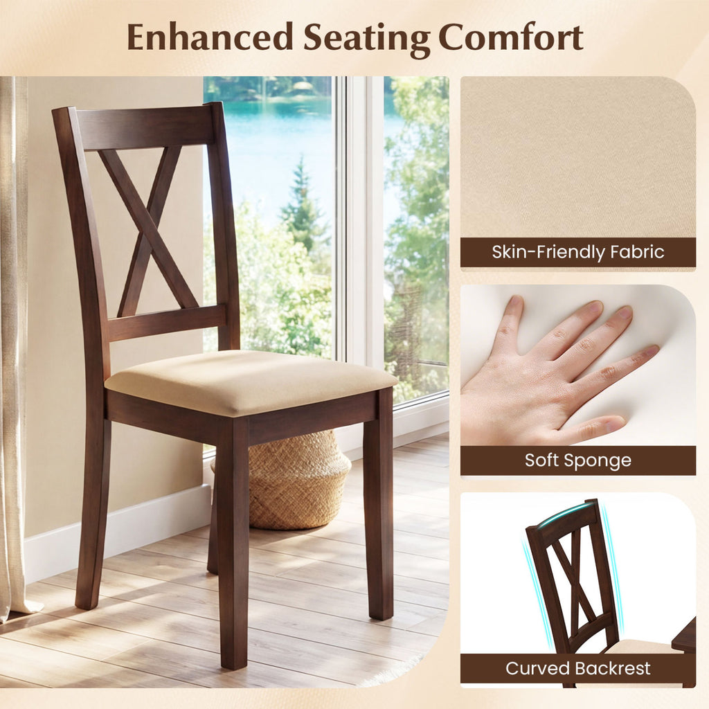 Dining Chairs Set of 4 Upholstered Walnut