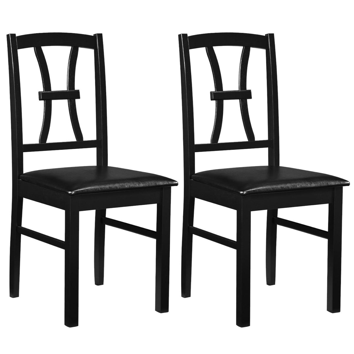 Dining Chair Set of 4 - Wood Seat, White - 400 lbs Capacity