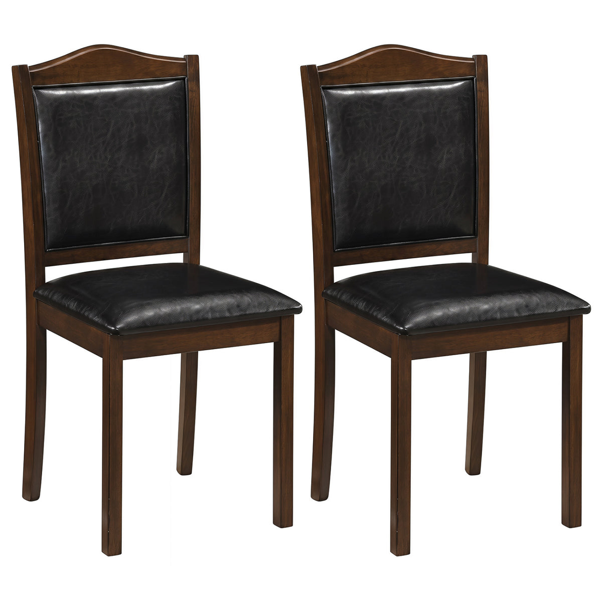 Faux Leather Dining Chairs Set of 4 - Walnut