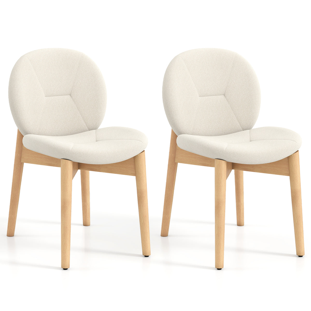 Wooden Dining Chairs Set of 2 - White
