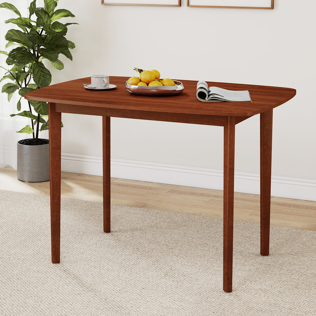 Walnut Dining Table for 2-4 People with Rubber Wood Legs