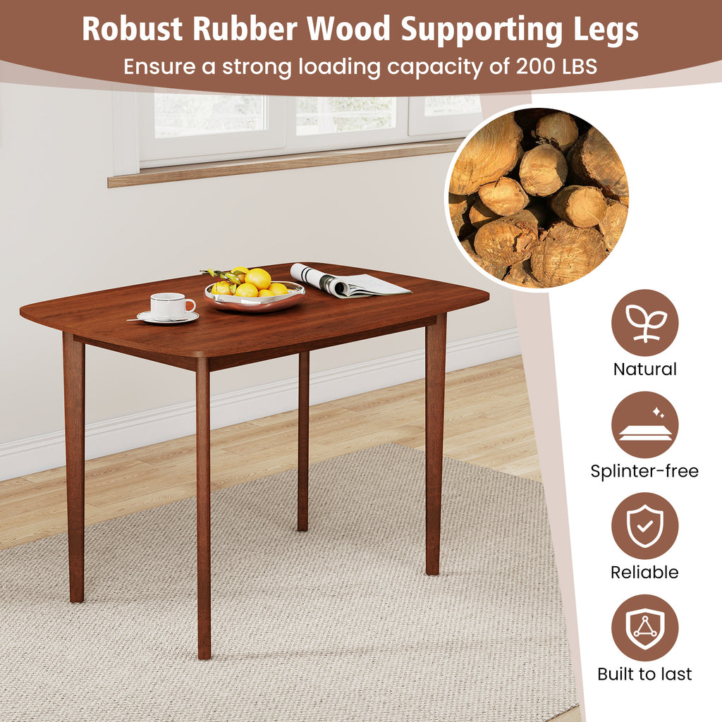 Walnut Dining Table for 2-4 People with Rubber Wood Legs