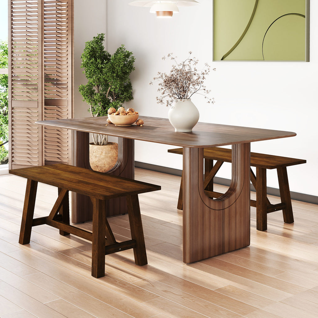 Wooden Entryway Bench Farmhouse Dining with 400 LBS Weight Capacity