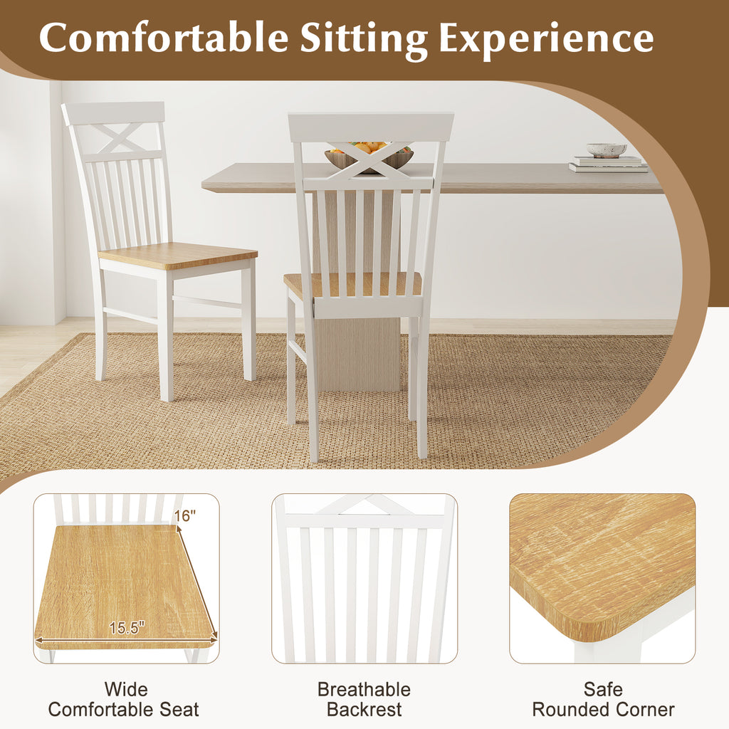 Wooden Dining Chair Set of 2 - Natural