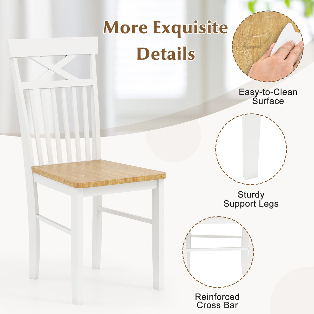 Wooden Dining Chair Set of 2 - Natural