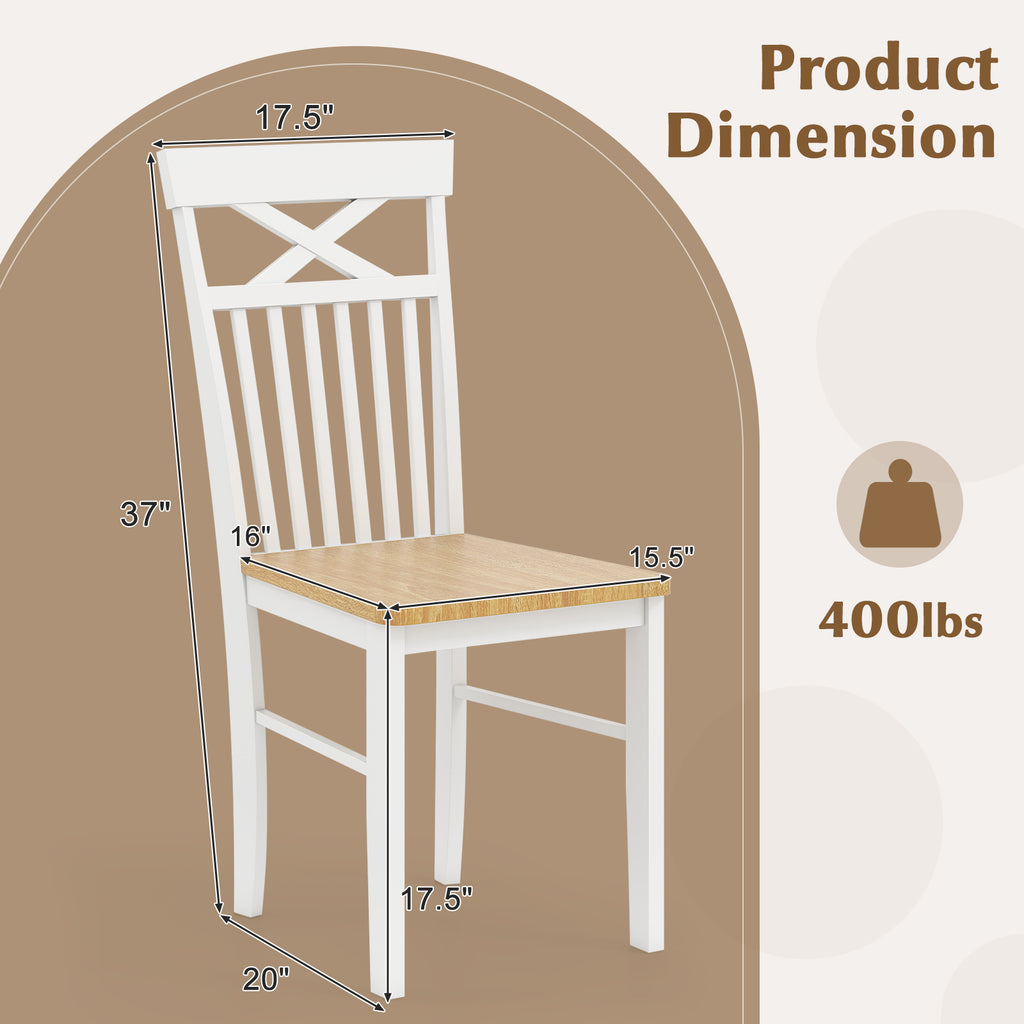 Wooden Dining Chair Set of 2 - Natural
