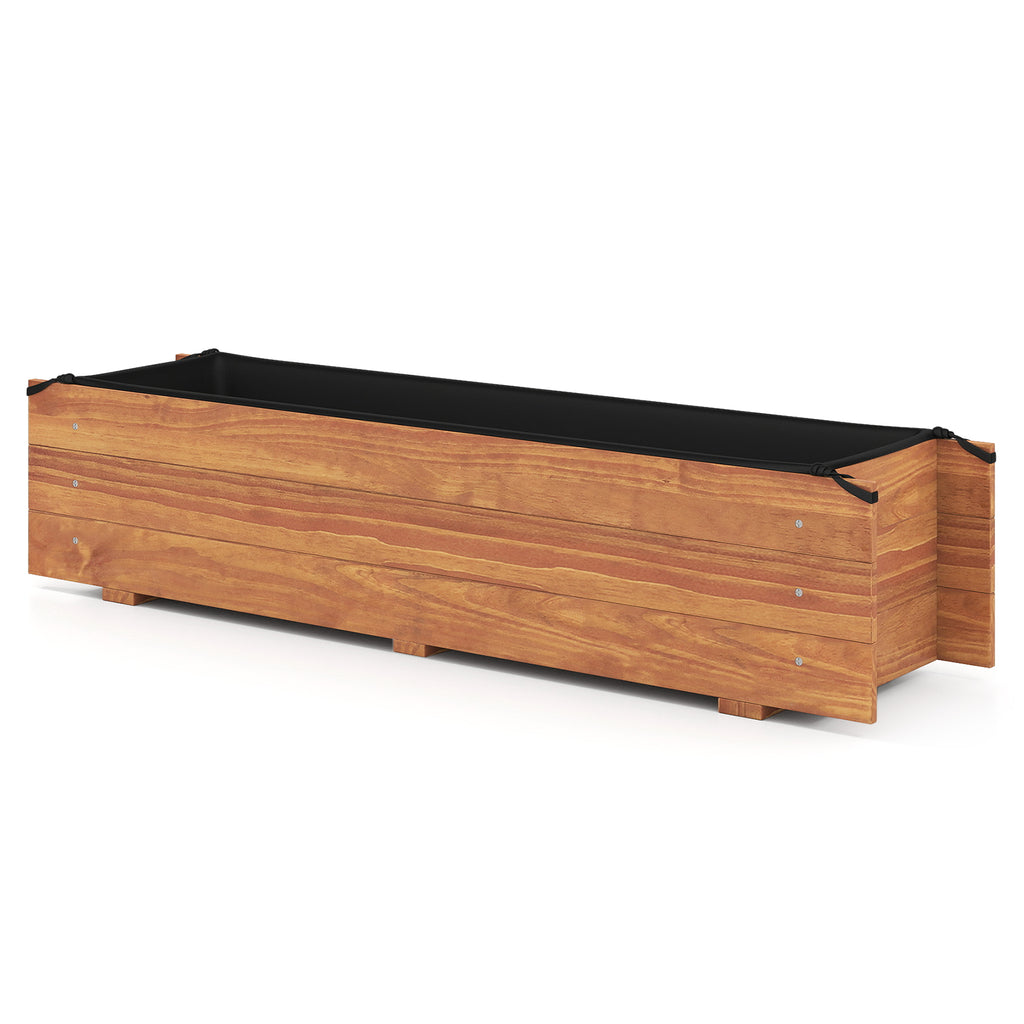 Wooden Raised Garden Bed 44" x 11" x 10" Orange with Drainage