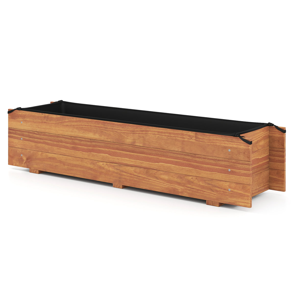 Wooden Raised Garden Bed 44" x 11" x 10" Orange with Drainage