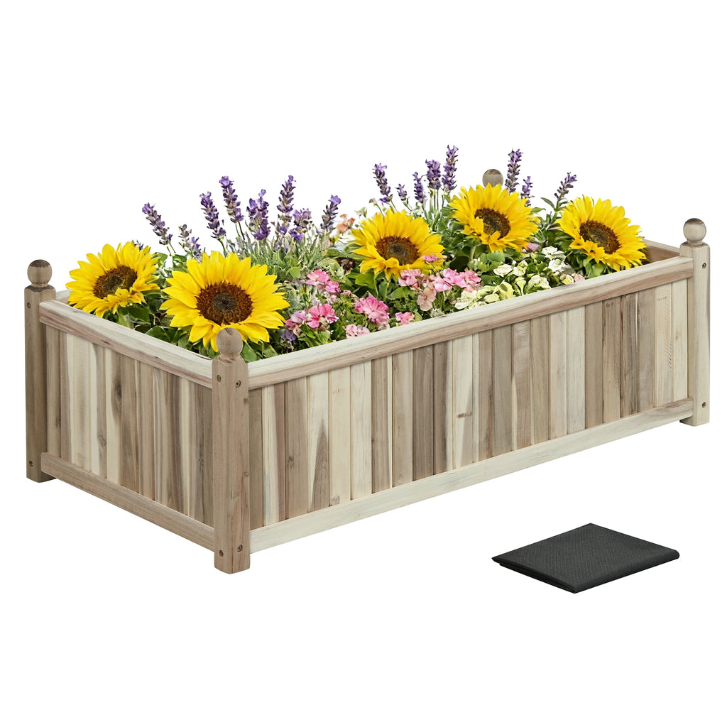 91 x 24 x 16 Inch Raised Garden Planter Box - Brown