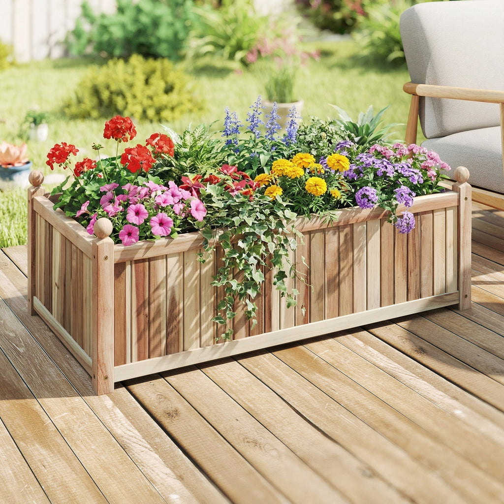 Wooden Raised Garden Bed Planter Box 44 x 23 x 16 Inch